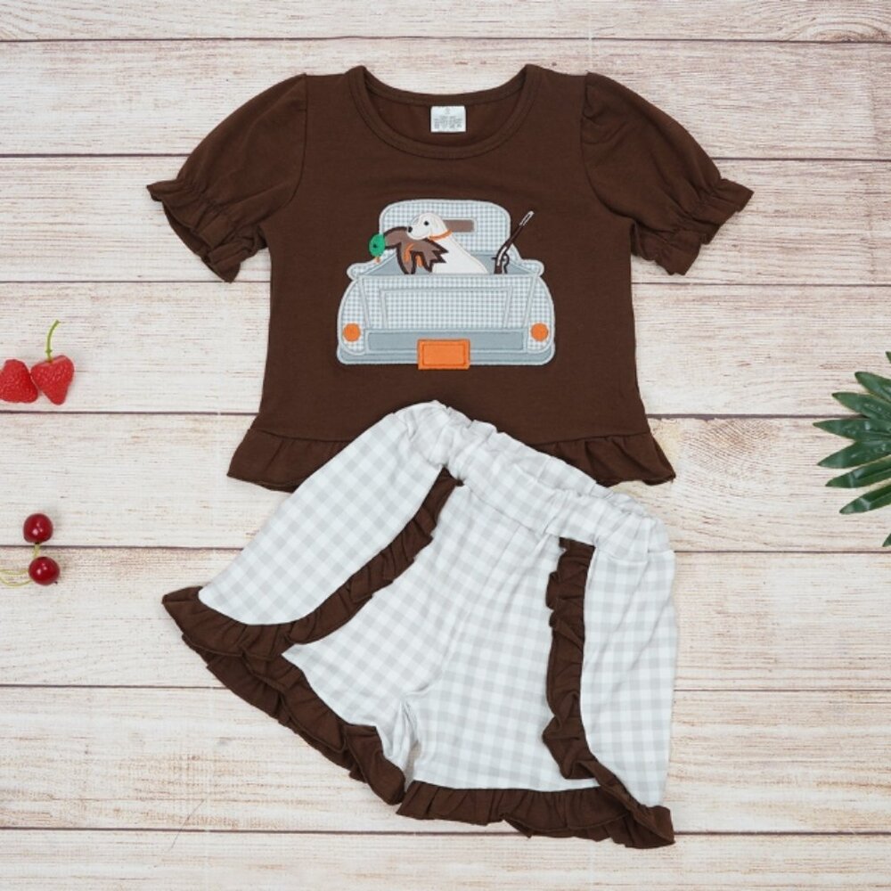 Boutique Duck Hunting Labrador Puppy Tunic Shorts Outfit